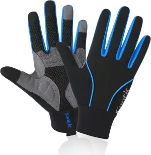 Santic Cycling Gloves Windproof Bike Bicycle Motorcycle Gloves with Gel Pads, Anti-Shock Breathable Mountain Bike Gloves for Men and Women