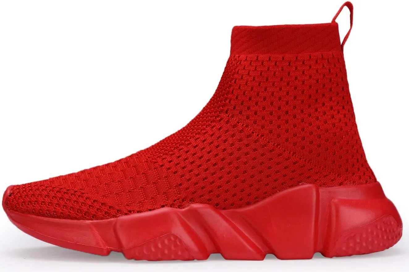 Santiro Boys Shoes Girls Sock Shoes High Tops Breathable Knit Slip On Shoes