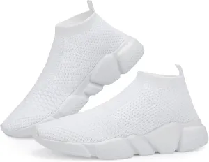Santiro Mens Walking Shoes Breathable Knit Slip On Sneakers Lightweight Athletic Gym Shoes
