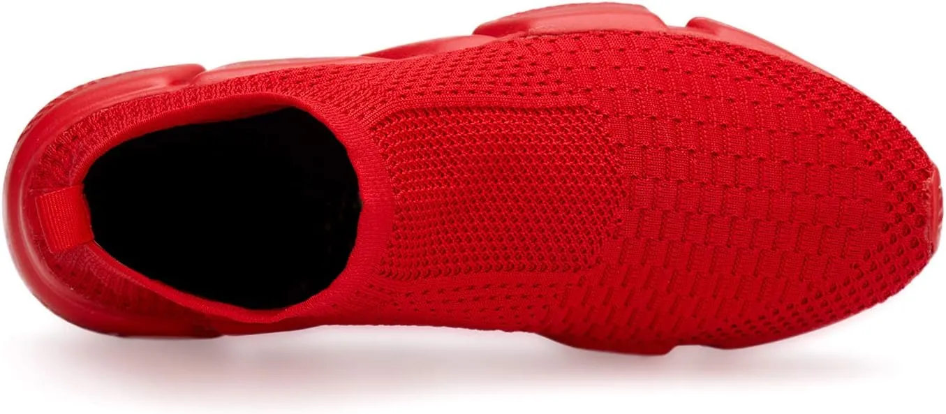 Santiro Mens Walking Shoes Breathable Knit Slip On Sneakers Lightweight Athletic Gym Shoes