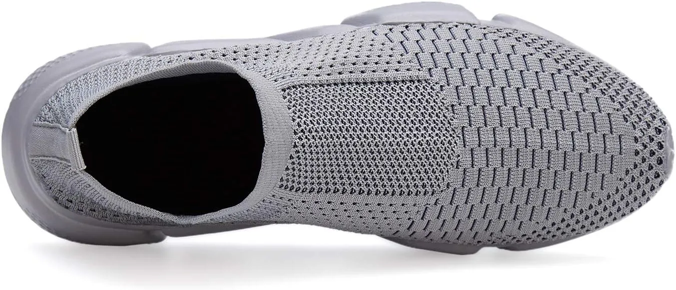 Santiro Mens Walking Shoes Breathable Knit Slip On Sneakers Lightweight Athletic Gym Shoes
