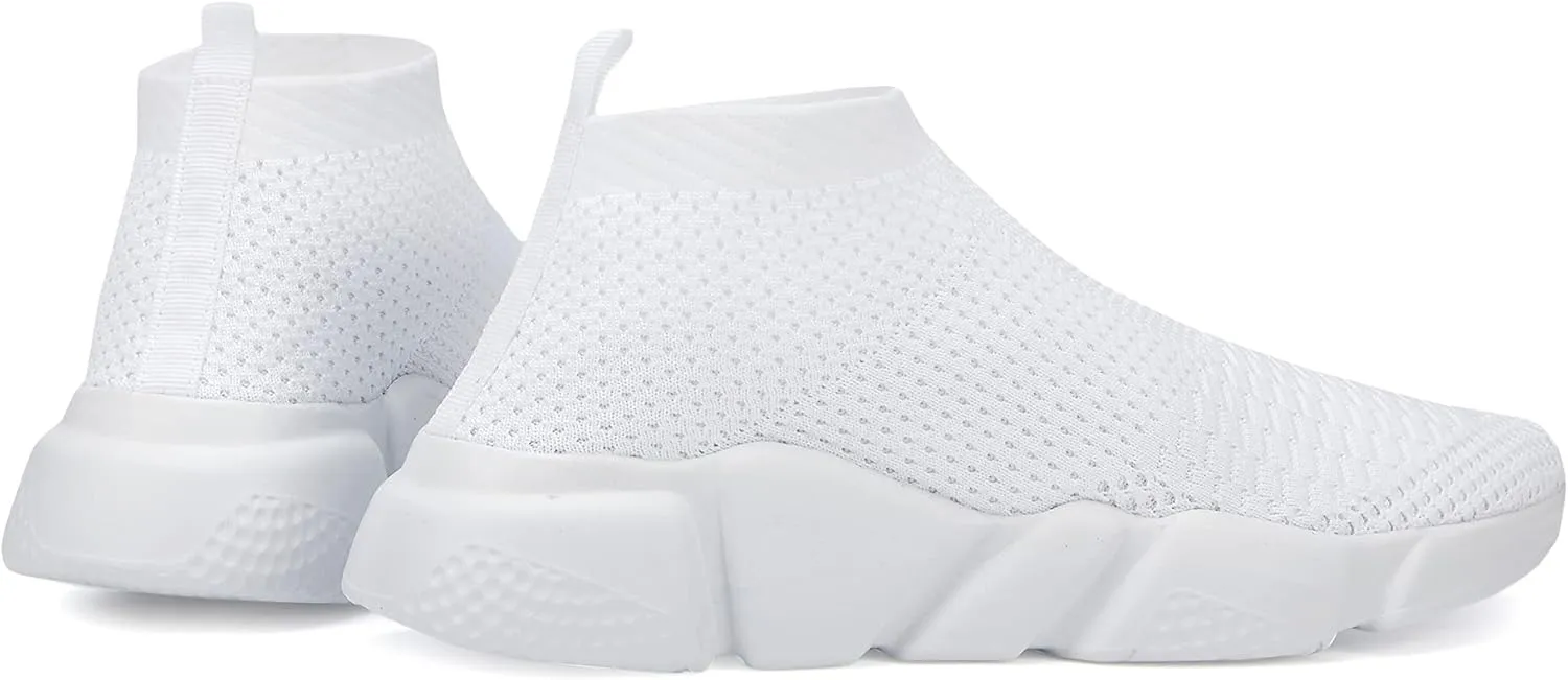 Santiro Mens Walking Shoes Breathable Knit Slip On Sneakers Lightweight Athletic Gym Shoes