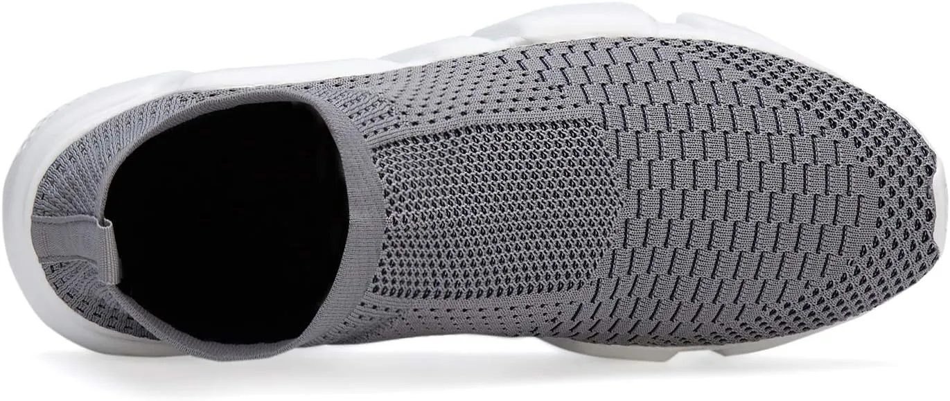 Santiro Mens Walking Shoes Breathable Knit Slip On Sneakers Lightweight Athletic Gym Shoes