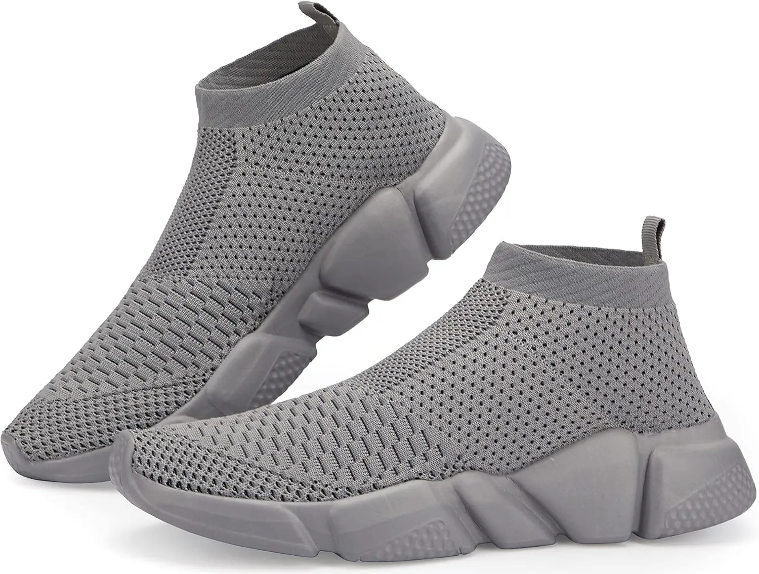 Santiro Mens Walking Shoes Breathable Knit Slip On Sneakers Lightweight Athletic Gym Shoes