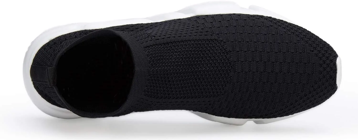 Santiro Mens Walking Shoes Breathable Knit Slip On Sneakers Lightweight Athletic Gym Shoes