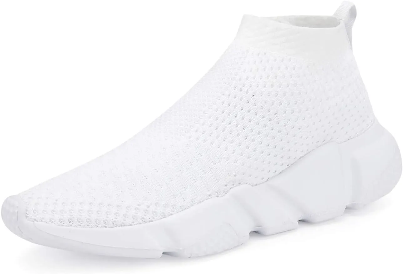 Santiro Mens Walking Shoes Breathable Knit Slip On Sneakers Lightweight Athletic Gym Shoes