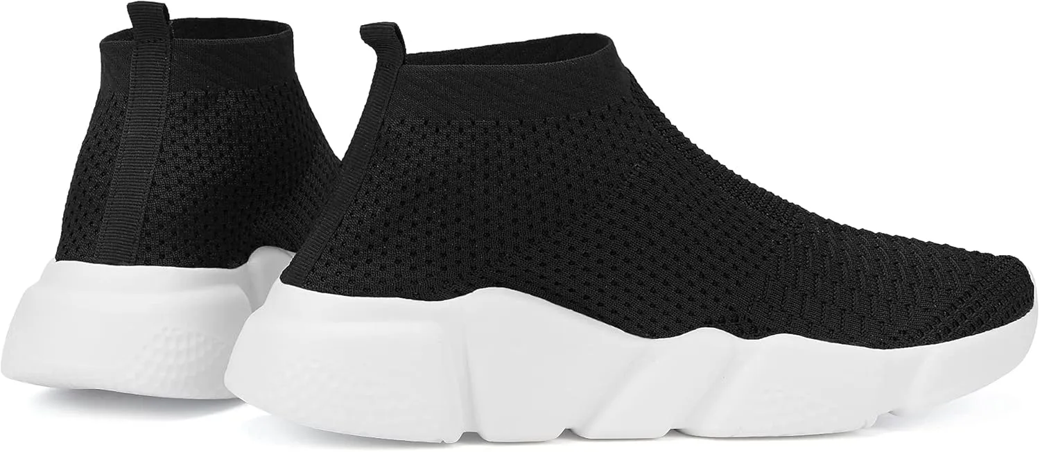 Santiro Mens Walking Shoes Breathable Knit Slip On Sneakers Lightweight Athletic Gym Shoes