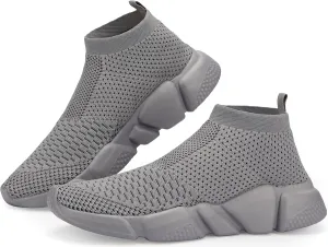 Santiro Mens Walking Shoes Breathable Knit Slip On Sneakers Lightweight Athletic Gym Shoes