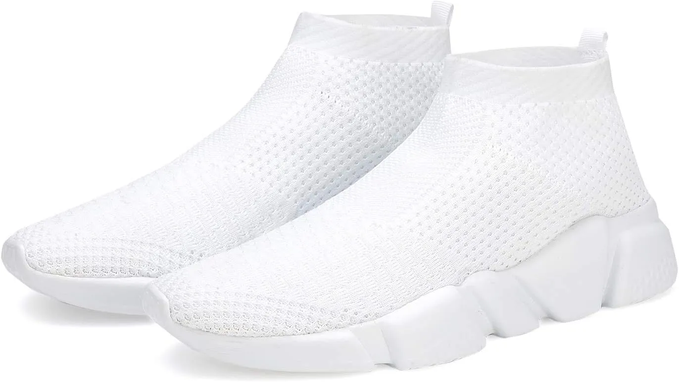 Santiro Mens Walking Shoes Breathable Knit Slip On Sneakers Lightweight Athletic Gym Shoes