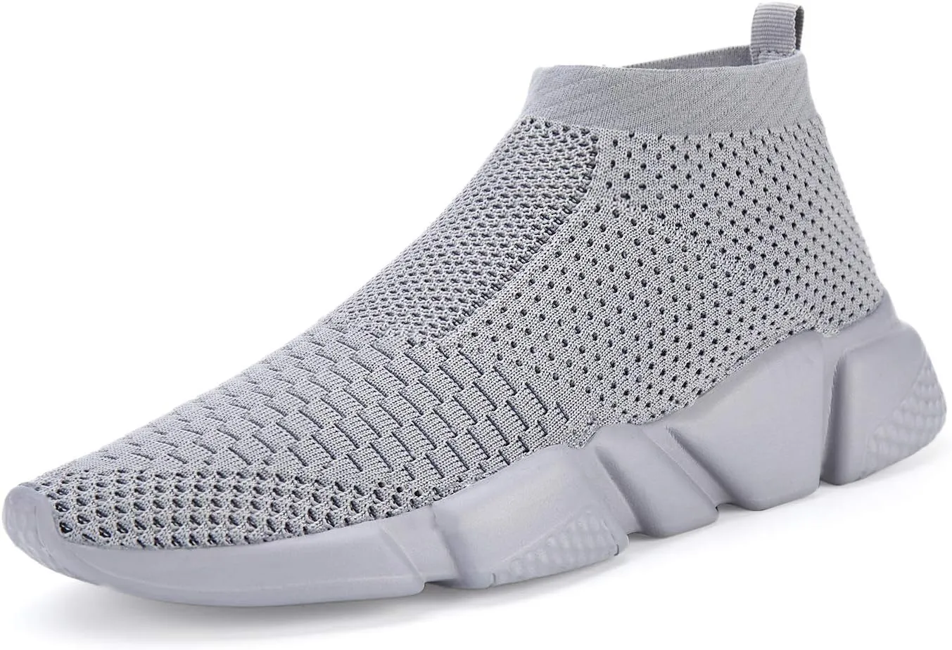 Santiro Mens Walking Shoes Breathable Knit Slip On Sneakers Lightweight Athletic Gym Shoes