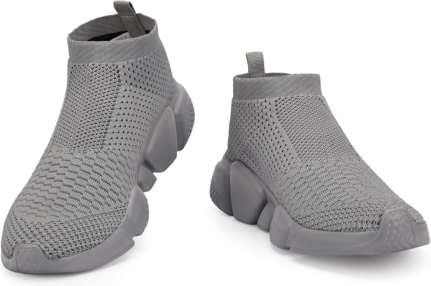Santiro Mens Walking Shoes Breathable Knit Slip On Sneakers Lightweight Athletic Gym Shoes