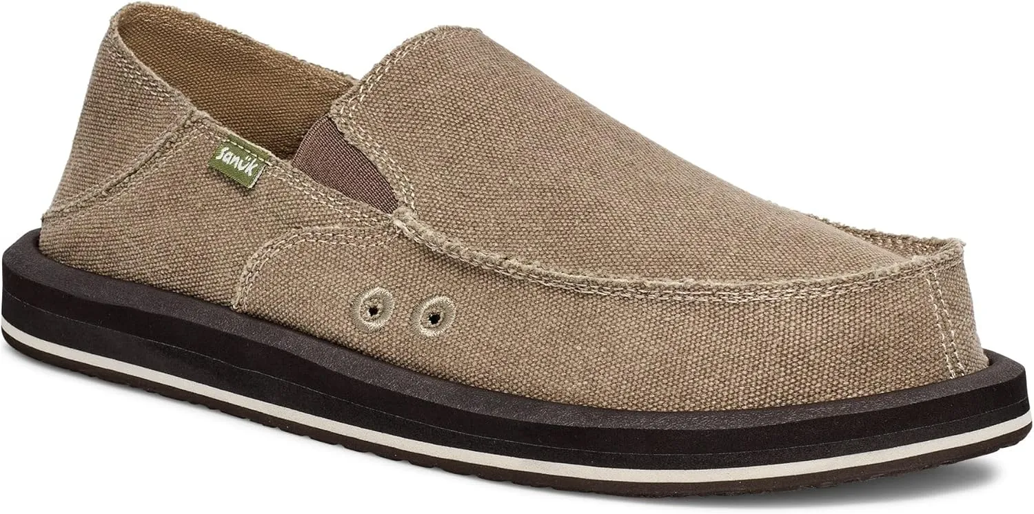 Sanuk Mens Donny Loafers for Men | Mens Shoes | Slip On Shoes for Men | Men's Slip-on Loafers | Memory Foam Footbed