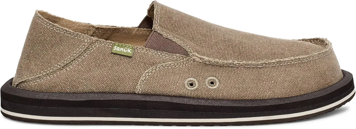Sanuk Mens Donny Loafers for Men | Mens Shoes | Slip On Shoes for Men | Men's Slip-on Loafers | Memory Foam Footbed