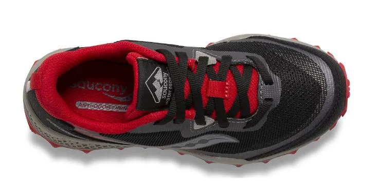 Saucony Black/Red Big Kid's Peregrine 11 Shield Sneaker SK265106