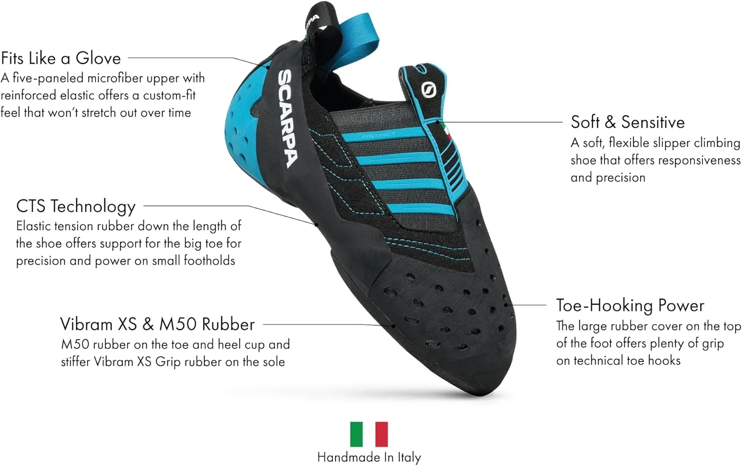 SCARPA Instinct S Slip-On Rock Climbing Shoes for Sport Climbing and Bouldering