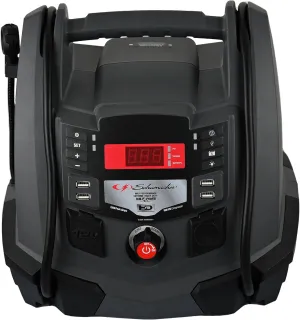 Schumacher Electric Jump Starter and Portable Power Station, SJ1289, 5-in-1, 1200 Peak Amps, 12 Volts, 100-PSI Air Compressor, 200 Continuous Watt Power Inverter, 6 Outlets - DC, AC and USB