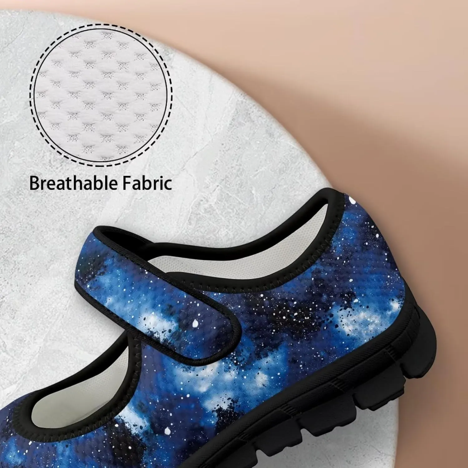 Sea Turtle Print Womens Mary Jane Shoes Magic Sticker Lightweight Breathable Anti Slip Casual Sneaker