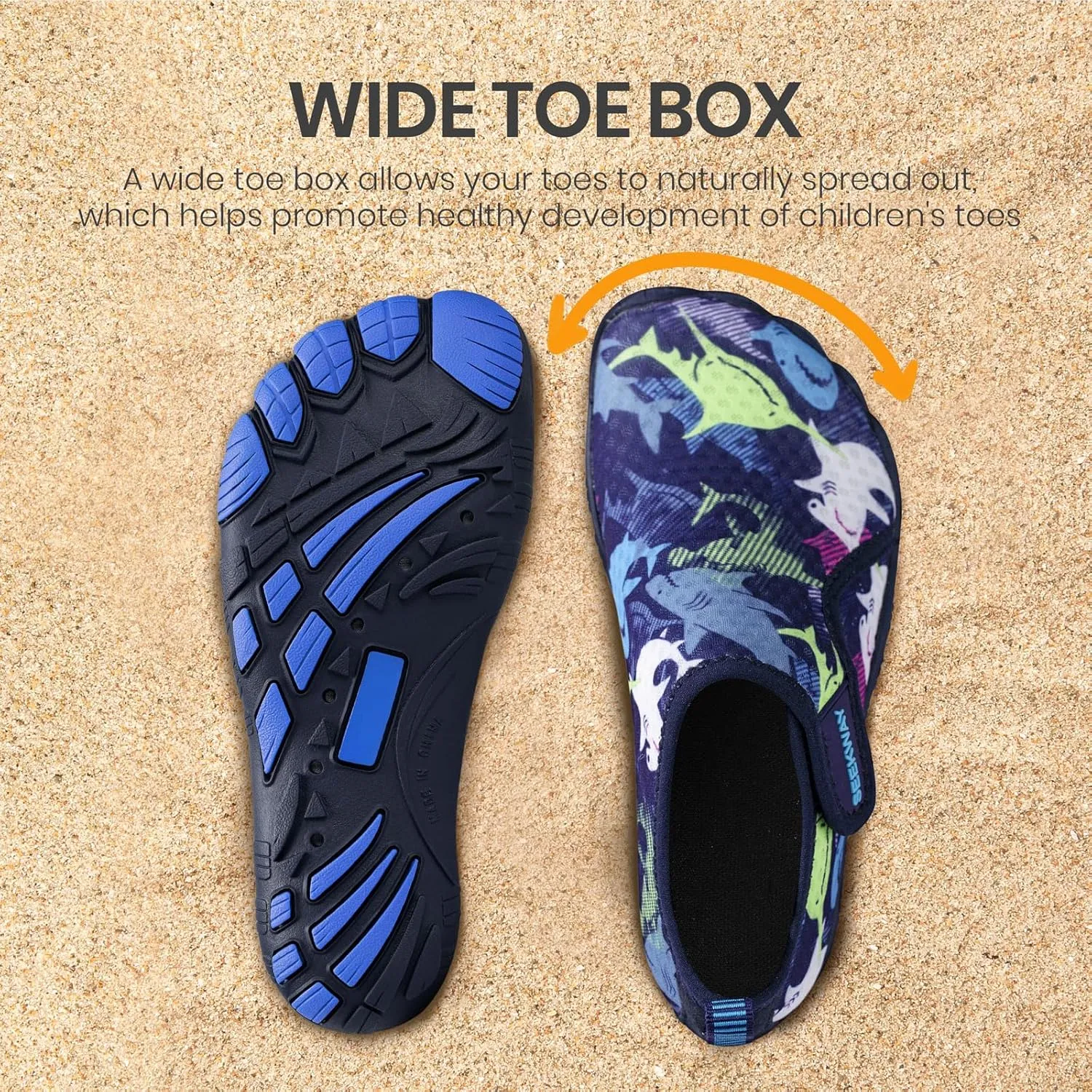 SEEKWAY Barefoot Water Shoes for Kids - Wide Toe Box and Quick-Dry Sand Shoes Toddler for Hiking Swim Beach Pool Kayak Sport Accessories, Camping Essentials Non-Slip for Boys Girls Sizes