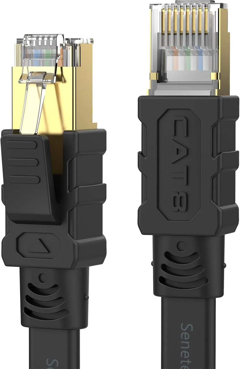 Senetem Cat 8 Ethernet Cable 75FT, High Speed 40Gbps 2000Mhz Flat Internet Network Patch Cord, RJ45 Shielded Outdoor&Indoor LAN Cable, Compatible for Gaming, PC, PS5/4/3, Xbox, Modem, Router