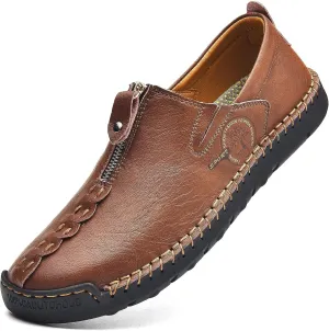 Shaire Men's Casual Leather Slip on Shoes, Breathable Comfortable Walking Shoes for Men