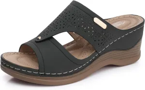 SHIBEVER Wedge Sandals Women Summer: Comfortable Open Toe Dressy Platform Sandal Shoes
