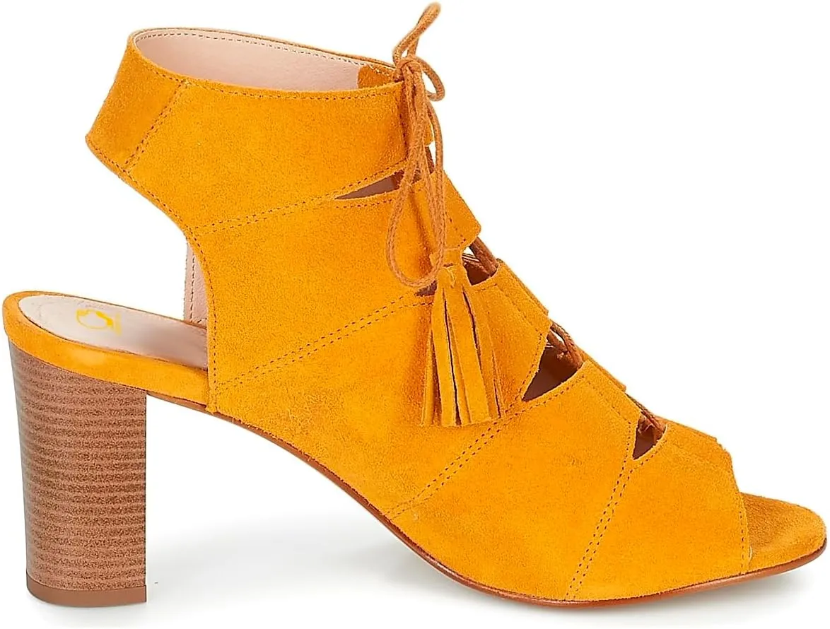 SHODENSE Women Fashion High Chunky Heel Sandals Open Peep Toe Suede Caged Ankle Booties Cutout Lace Up Backless Summer Sandal Boots Stacked Block Heels Dress Bootie Office Lady Party Ball 4-11 M US