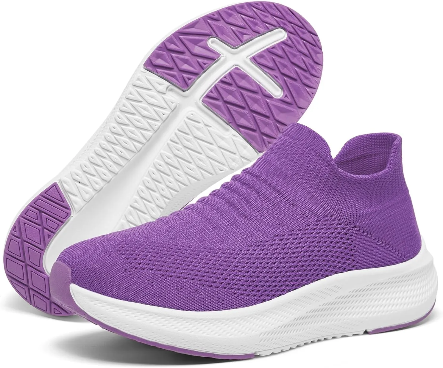 SHULOOK Womens Slip on Walking Shoes Comfort Lightweight Breathable Sock Shoe Non-Slip Mesh Casual Fashion Tennis Running Sneakers