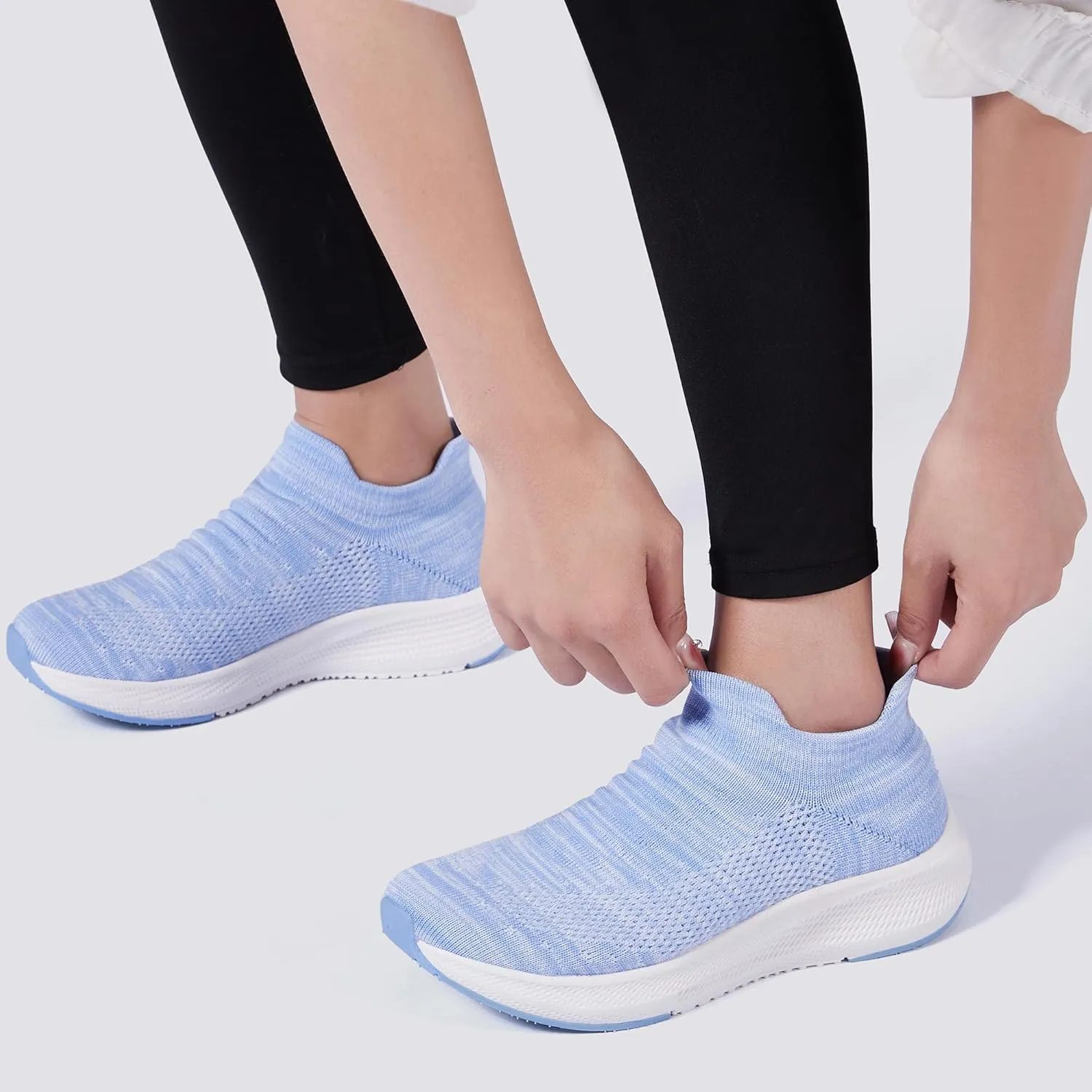 SHULOOK Womens Slip on Walking Shoes Comfort Lightweight Breathable Sock Shoe Non-Slip Mesh Casual Fashion Tennis Running Sneakers