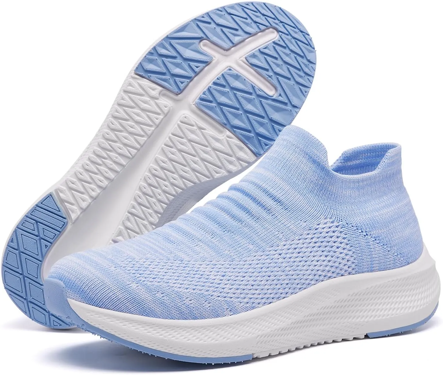 SHULOOK Womens Slip on Walking Shoes Comfort Lightweight Breathable Sock Shoe Non-Slip Mesh Casual Fashion Tennis Running Sneakers