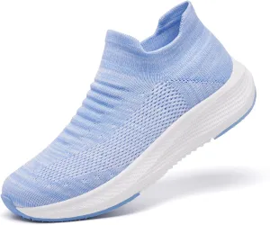 SHULOOK Womens Slip on Walking Shoes Comfort Lightweight Breathable Sock Shoe Non-Slip Mesh Casual Fashion Tennis Running Sneakers