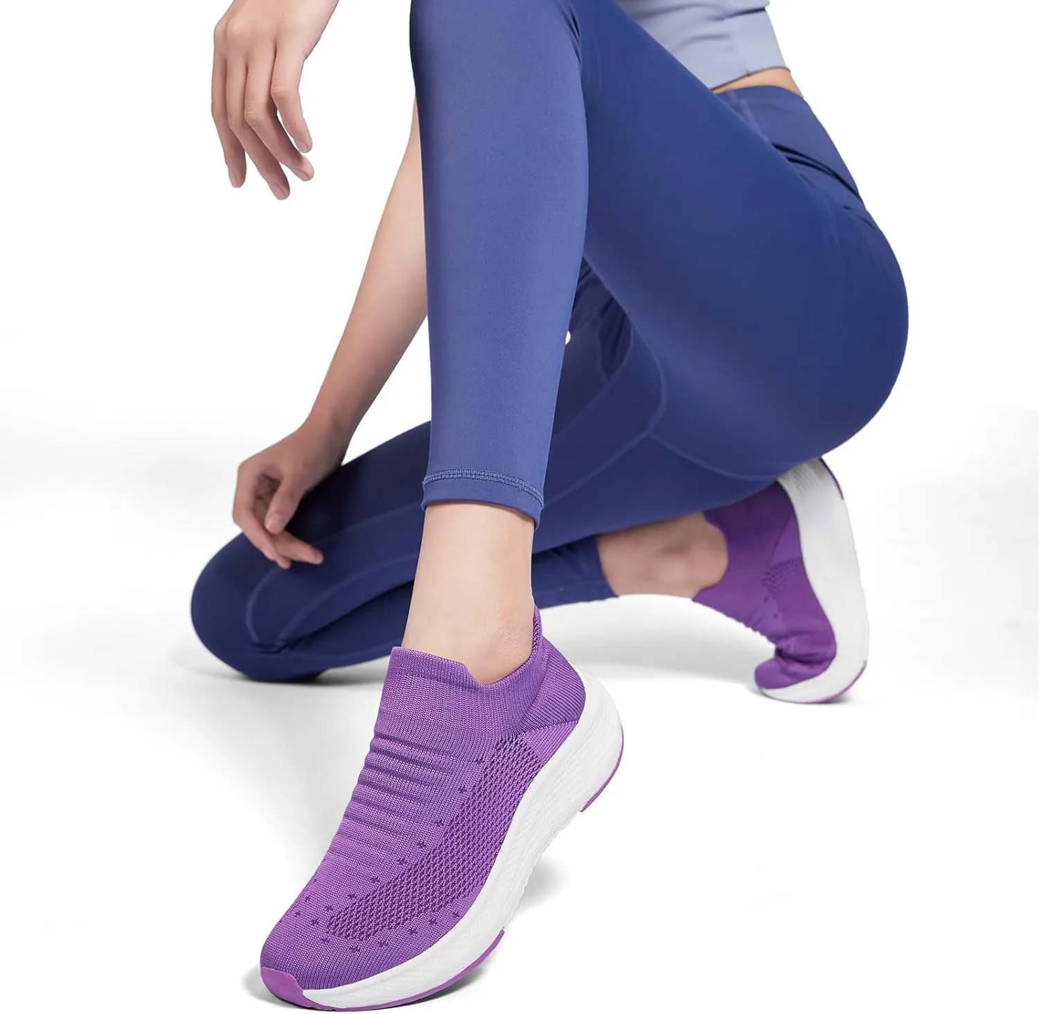SHULOOK Womens Slip on Walking Shoes Comfort Lightweight Breathable Sock Shoe Non-Slip Mesh Casual Fashion Tennis Running Sneakers