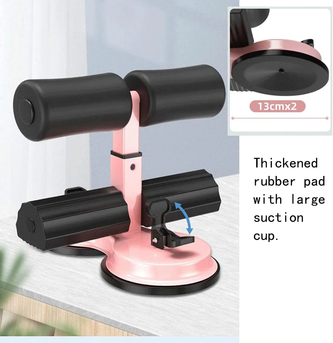 Sit Up Bar for Floor, Portable Self Suction Sit Up Assistant Device with Foam Padded Pushup Handles, Fitness Equipment Workouts Curling Belly Lazy Beauty Legs Belly Waist Beauty Machine for Home Gym