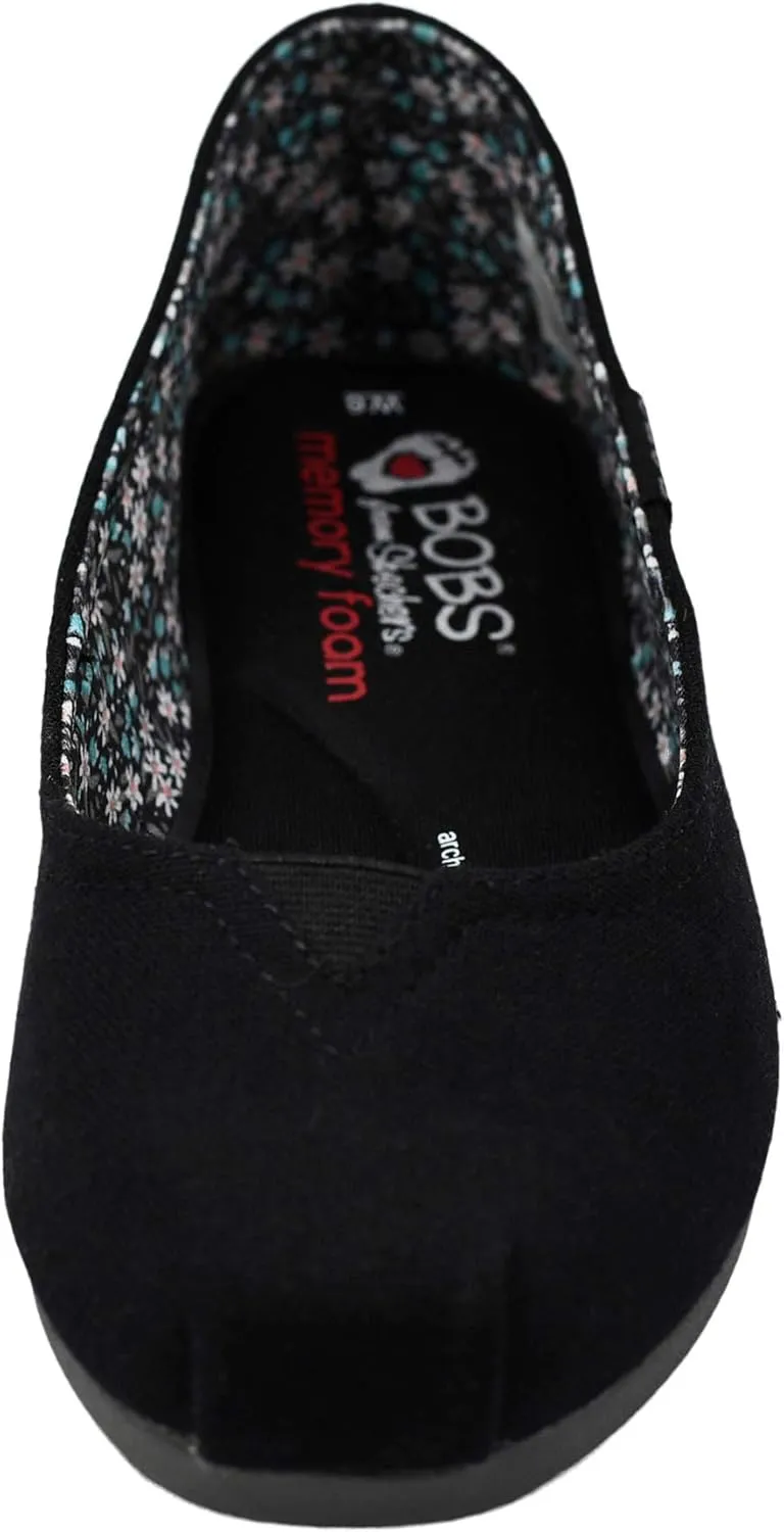 Skechers BOBS Women's Bobs Plush-Linen Back Ballet Flat
