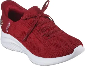 Skechers - Womens Ultra Flex 3.0 - Heart Me Slip On Shoes, Color Red, Size: 6 M US