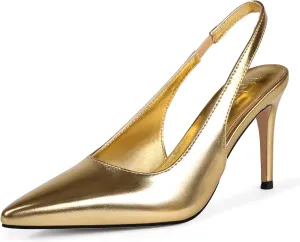 Slingback Heels for Women Pointed Closed Toe Stiletto Pumps Slip-On Dress Shoes Elegant Comfortable Women's Heels for Party Wedding