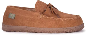 Slippers Mens Moccasins Shoes - Sheepskin Lined Slip-on Indoor & Outdoor Moccasins for Men