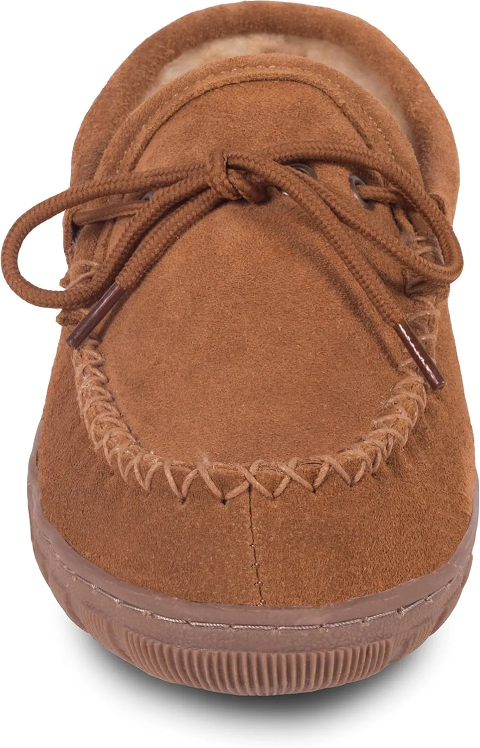 Slippers Mens Moccasins Shoes - Sheepskin Lined Slip-on Indoor & Outdoor Moccasins for Men