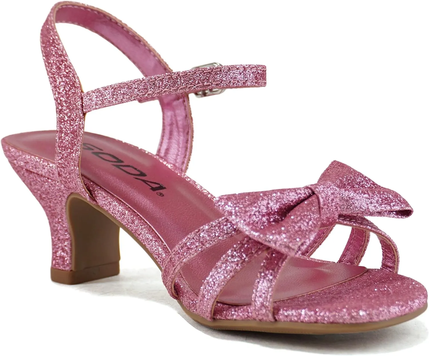 Soda Girly-2 Children's Girl's Open Toe Slingback Block High Heel Sandals