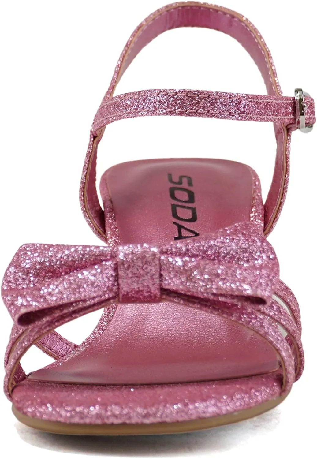 Soda Girly-2 Children's Girl's Open Toe Slingback Block High Heel Sandals