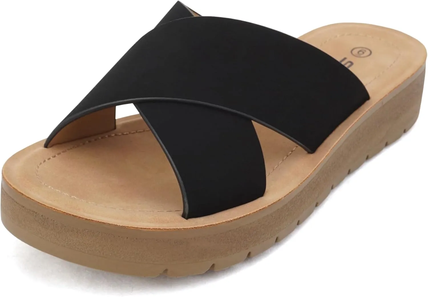 Soda LUCY ~ Women Open Toe Flatform Platform Crisscross Band Upper Fashion Slide Sandals