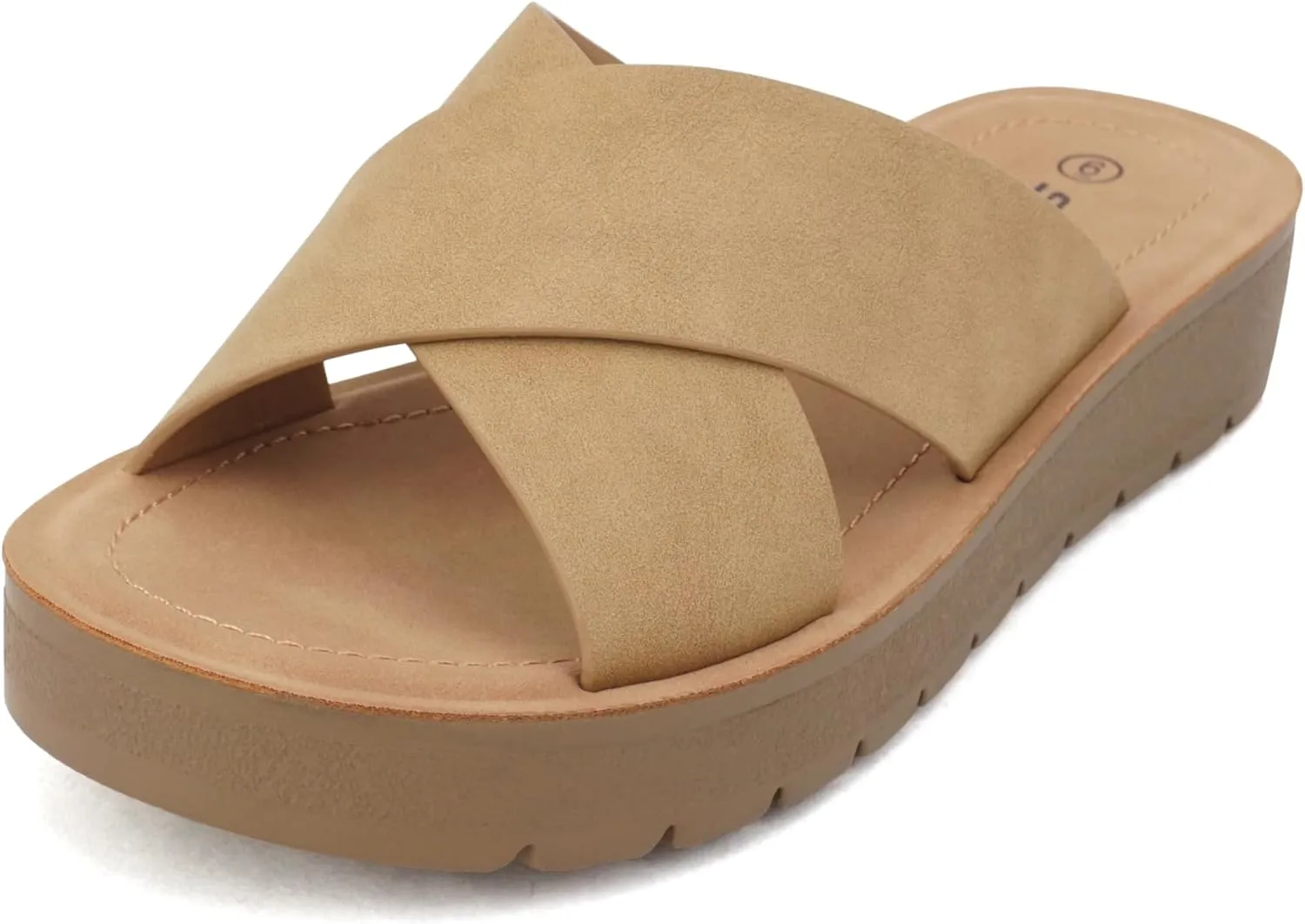 Soda LUCY ~ Women Open Toe Flatform Platform Crisscross Band Upper Fashion Slide Sandals