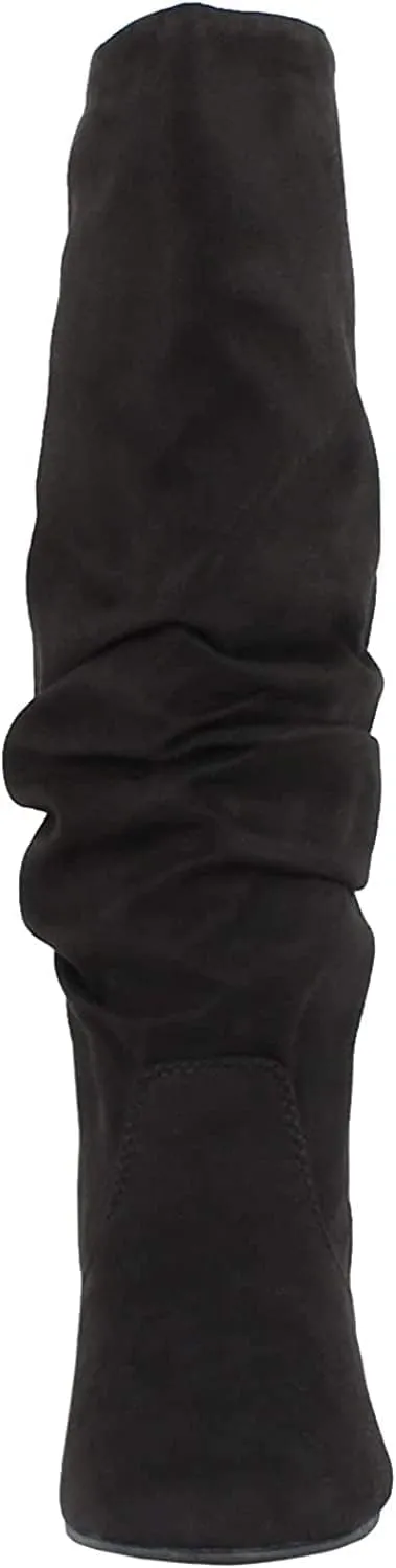 Soda Women's Zuluu Slouchy Faux Leather Knee HIgh Flats Boots