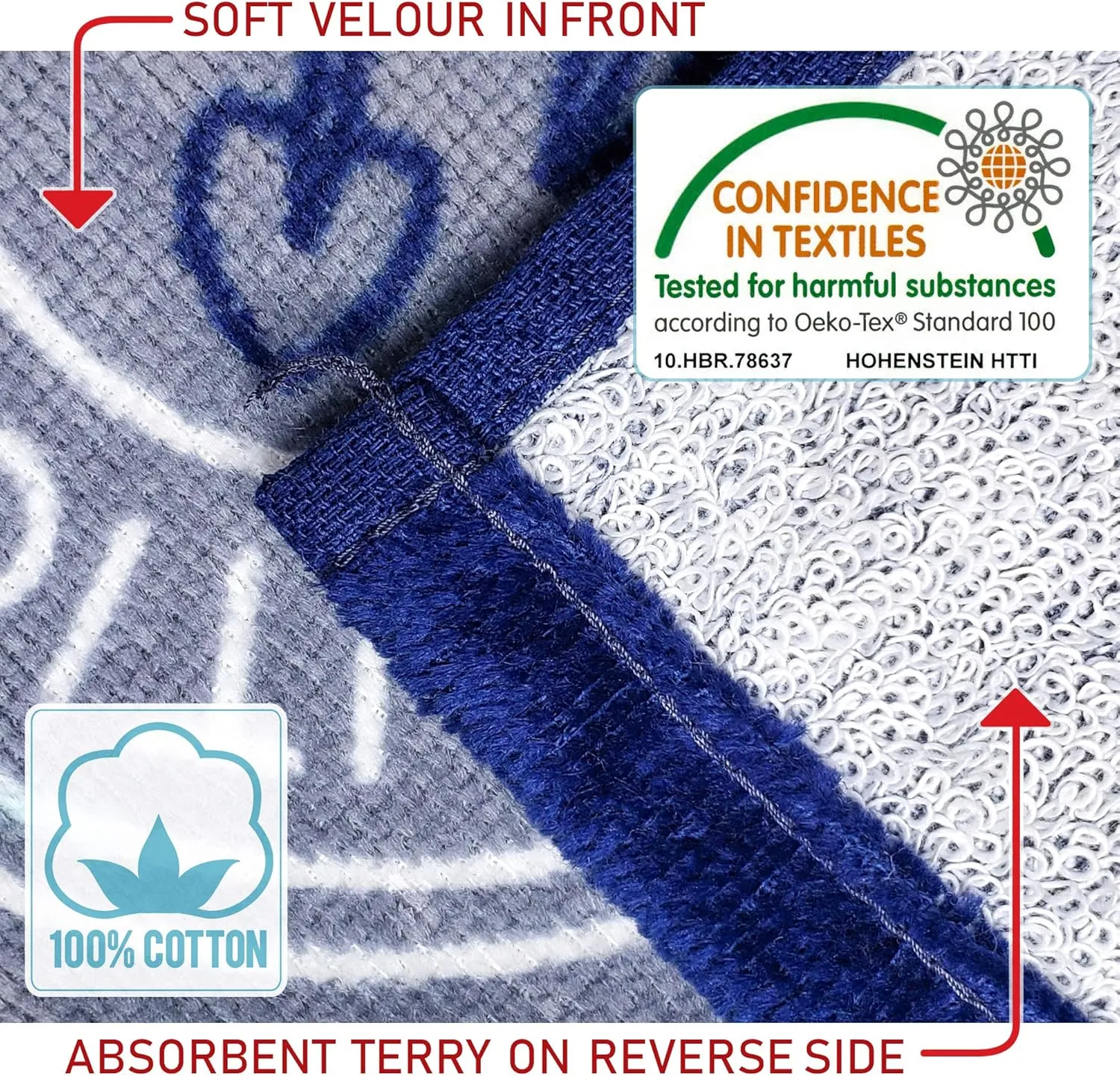 Softerry - Dinosaurs Beach Towel 28 x 51 inches 100% Cotton - T-Rex Soft and Colorful Towel for Kids (Digging for Dinos, 1 Towel 28" x 51")