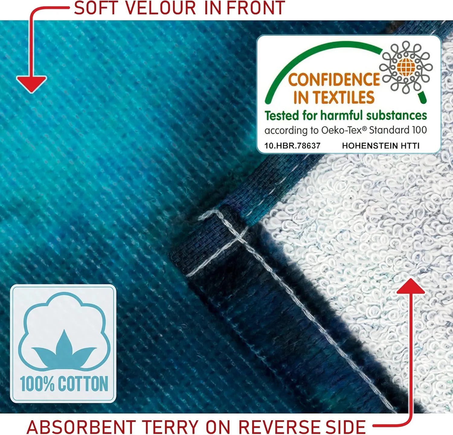 Softerry Dolphins Beach Towel 30 x 60 inch 100% Cotton Coral Reef and Fishes Tropical Island - Thin and Soft Terry Velour.