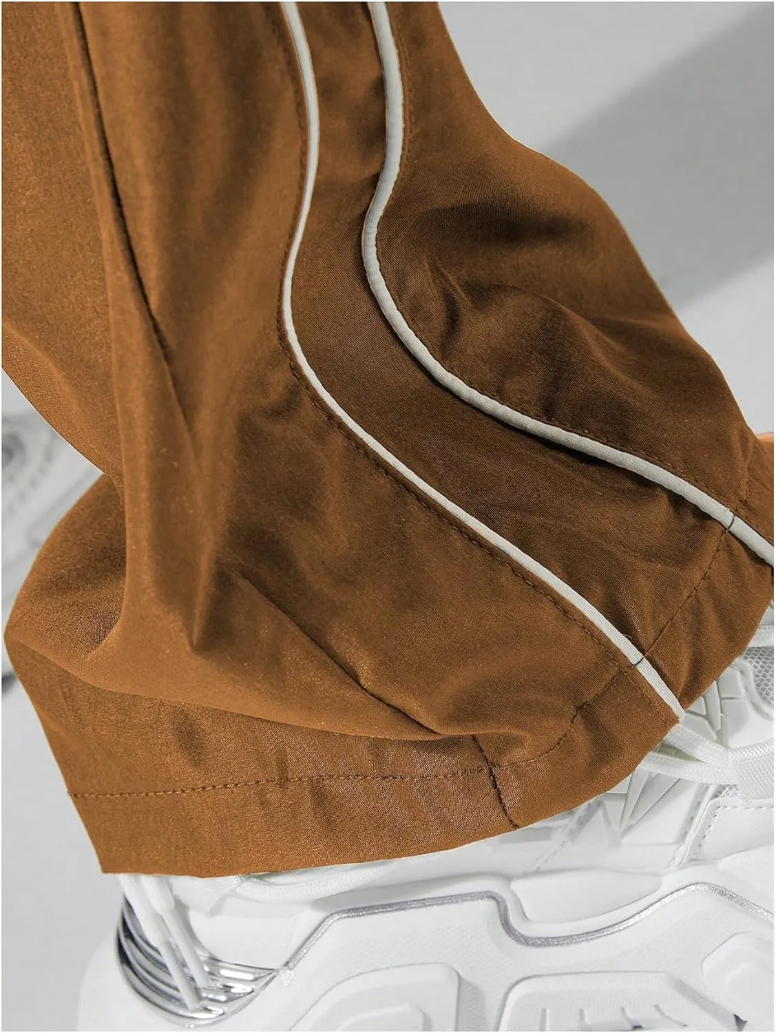 SOLY HUX Men's Parachute Pants Y2k Baggy Sweatpants Wide Leg Drawstring Waist Casual Pants Streetwear