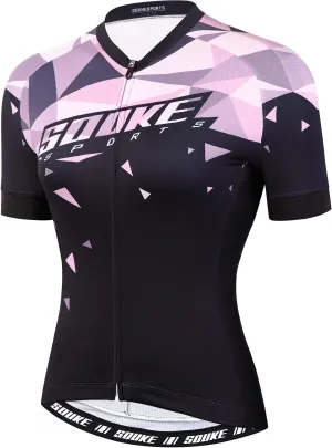 Souke Sports Women's Cycling Jersey Biking Shirts Short Sleeve Shirt Biking Clothing