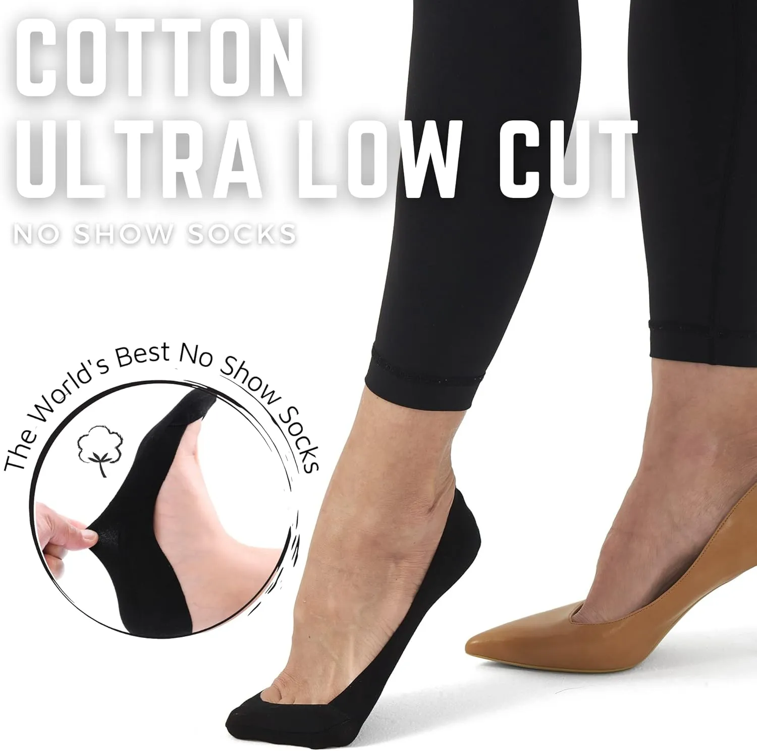 Soxbang Thin Ultra Low Cut No Show Socks in ANY Flats Heels Womens TRULY Non Slip Cotton Liner Socks
