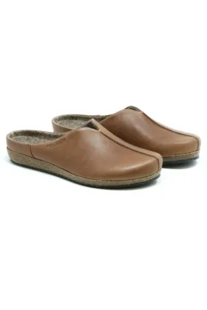 Stegmann Maria Clogs in Tan Leather