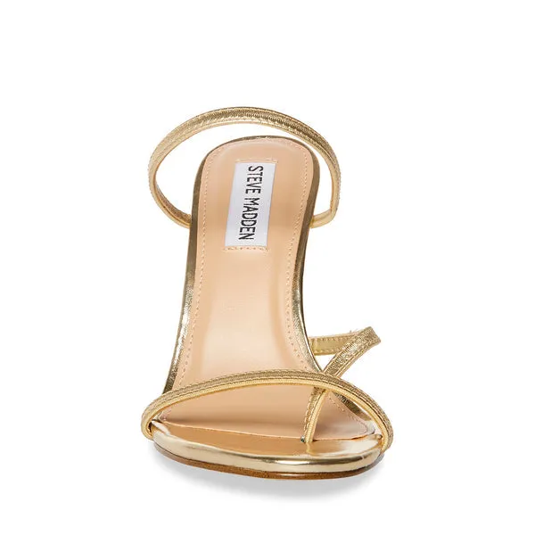 Steve Toe Heeled Protected Madden Gold Strap Bellezza Instant access Ankle Mule Sandal Open Rounded