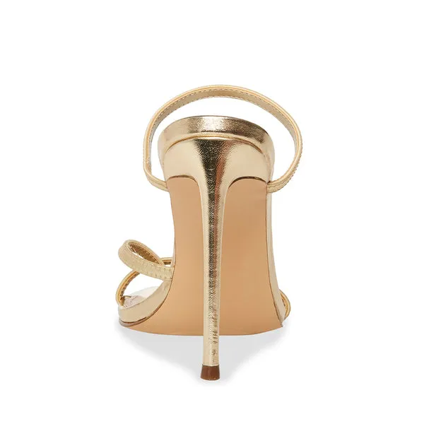 Steve Toe Heeled Protected Madden Gold Strap Bellezza Instant access Ankle Mule Sandal Open Rounded